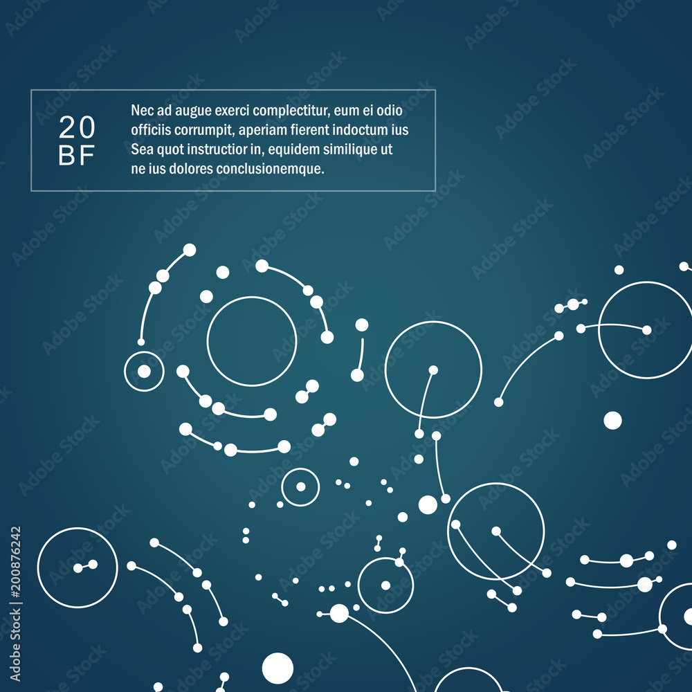 Vector dots connecting circles background