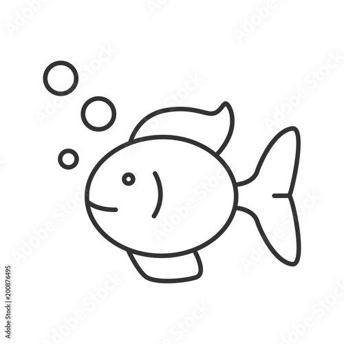 Aquarium fish linear icon