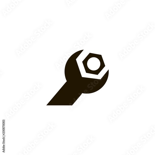 wrench and gear icon. flat design