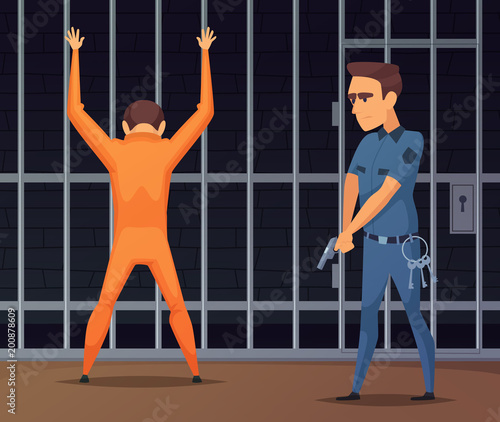 Prisoners on inspection near the camera