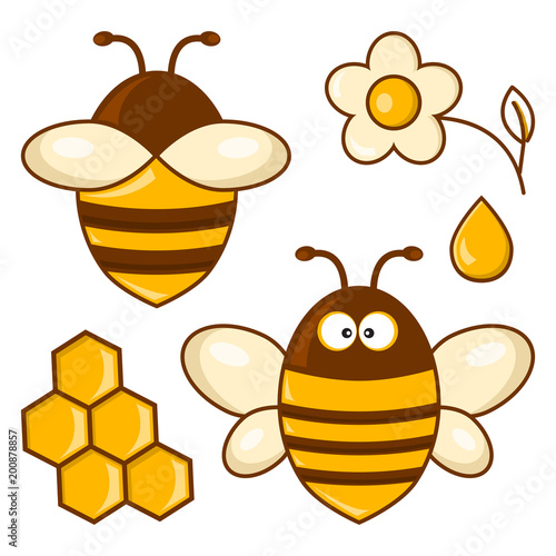 Bee set. Vector illustration