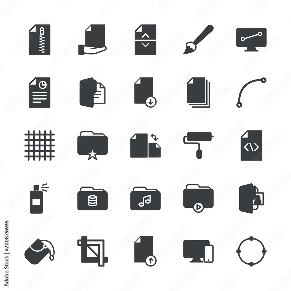 Modern Simple Set of folder, files, design Vector fill Icons. ..Contains such Icons as web, tablet, vector, design, folder, textile and more on white background. Fully Editable. Pixel Perfect. Modern Simple Set of folder, files, design Vector fill Icons. ..Contains such Icons as web, tablet, vector, design, folder, textile and more on white background. Fully Editable. Pixel Perfect.