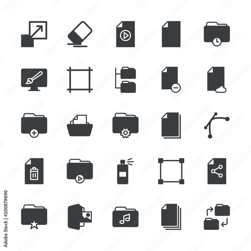Modern Simple Set of folder, files, design Vector fill Icons. ..Contains such Icons as web, design, data, drawing, erase, star, box and more on white background. Fully Editable. Pixel Perfect. Modern Simple Set of folder, files, design Vector fill Icons. ..Contains such Icons as web, design, data, drawing, erase, star, box and more on white background. Fully Editable. Pixel Perfect.