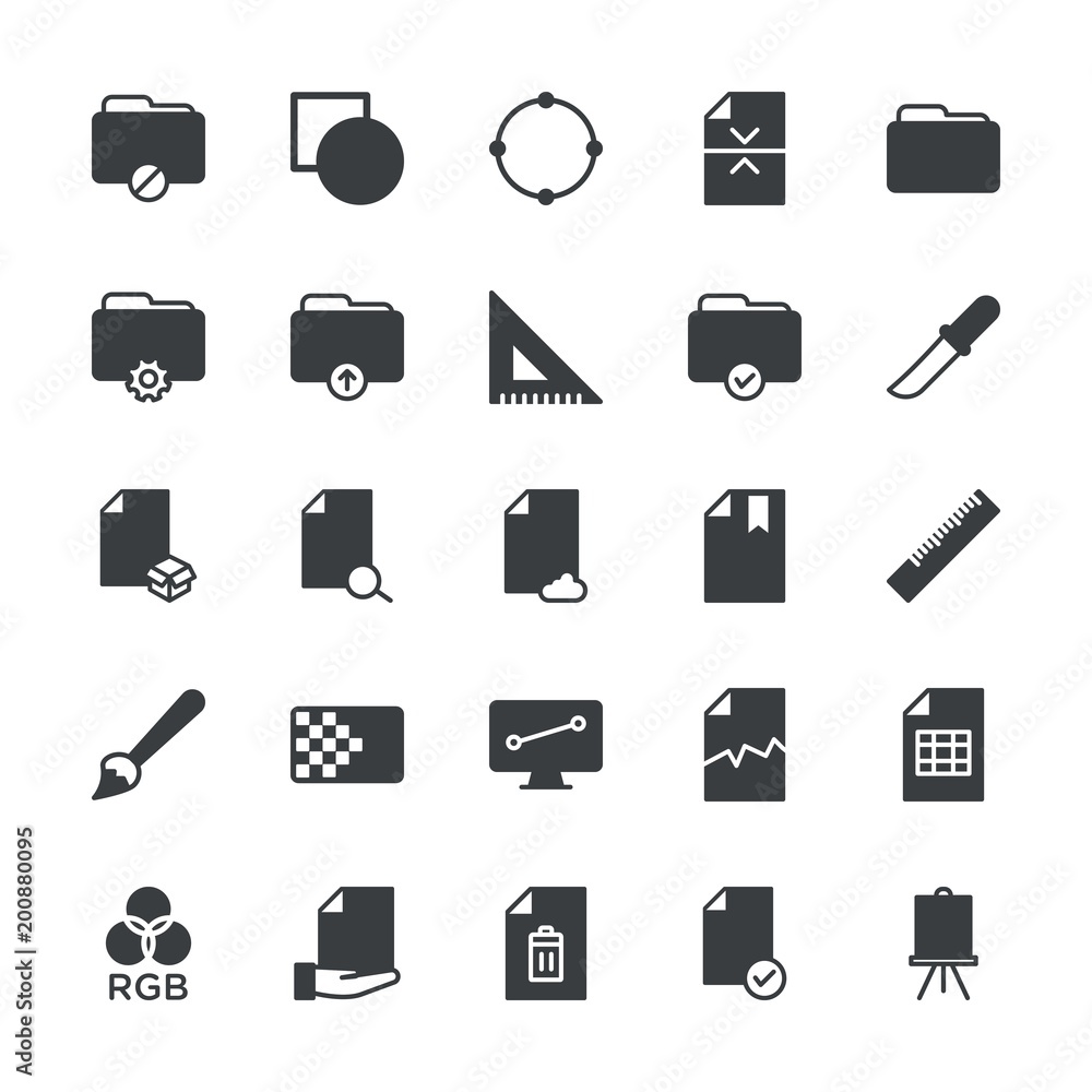 Modern Simple Set of folder, files, design Vector fill Icons. ..Contains such Icons as design, office, check, internet, measurement, rgb and more on white background. Fully Editable. Pixel Perfect. Modern Simple Set of folder, files, design Vector fill Icons. ..Contains such Icons as design, office, check, internet, measurement, rgb and more on white background. Fully Editable. Pixel Perfect.