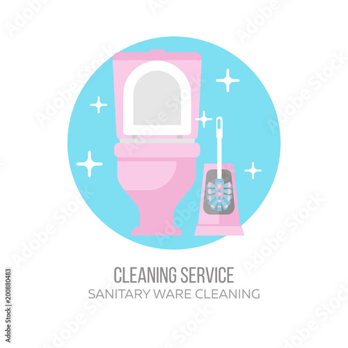 Cleaning service. Vector illustration, emblem.