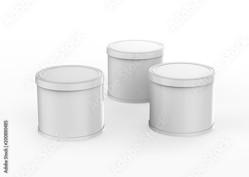 Plastic Food Can Mock-up On Isolated White Background, Ready For Your Presentation, 3D Illustration