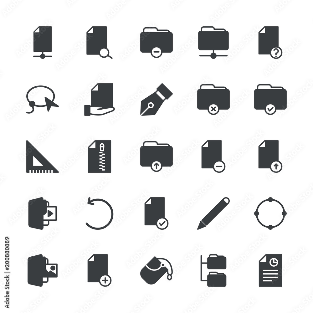 Modern Simple Set of folder, files, design Vector fill Icons. ..Contains such Icons as choice, design, network, computer, folder, add and more on white background. Fully Editable. Pixel Perfect. Modern Simple Set of folder, files, design Vector fill Icons. ..Contains such Icons as choice, design, network, computer, folder, add and more on white background. Fully Editable. Pixel Perfect.