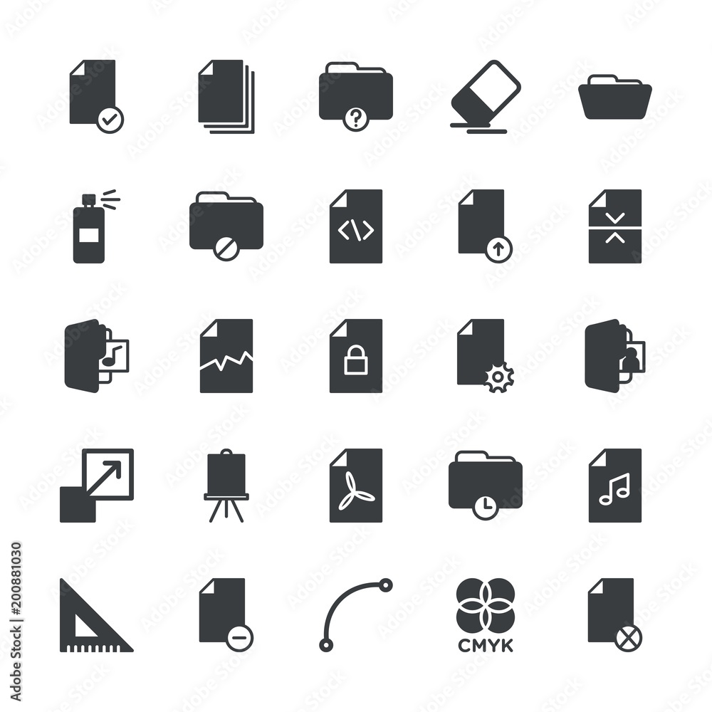 Modern Simple Set of folder, files, design Vector fill Icons. ..Contains such Icons as broken, illustration, blank, file, remove, paper and more on white background. Fully Editable. Pixel Perfect. Modern Simple Set of folder, files, design Vector fill Icons. ..Contains such Icons as broken, illustration, blank, file, remove, paper and more on white background. Fully Editable. Pixel Perfect.