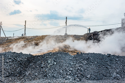 Foto Quenching of blast furnace slag at the iron foundry