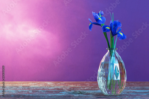 still life with spring floweras in vase photo