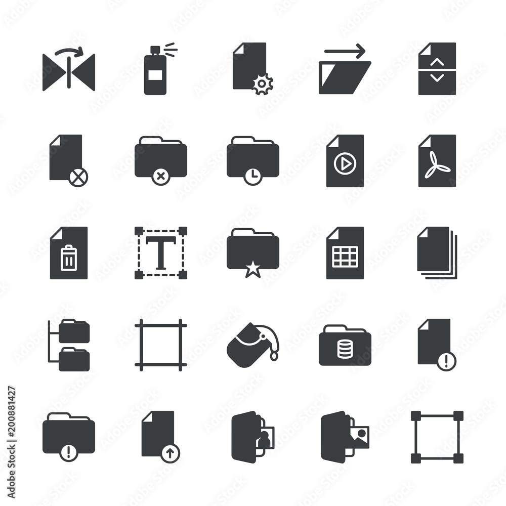 Modern Simple Set of folder, files, design Vector fill Icons. ..Contains such Icons as folder, video, graffiti, paint, equipment, sign and more on white background. Fully Editable. Pixel Perfect. Modern Simple Set of folder, files, design Vector fill Icons. ..Contains such Icons as folder, video, graffiti, paint, equipment, sign and more on white background. Fully Editable. Pixel Perfect.