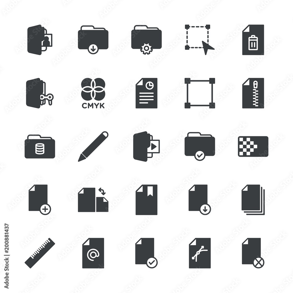 Modern Simple Set of folder, files, design Vector fill Icons. ..Contains such Icons as design, cmyk, tool, storage, folder, print, art and more on white background. Fully Editable. Pixel Perfect. Modern Simple Set of folder, files, design Vector fill Icons. ..Contains such Icons as design, cmyk, tool, storage, folder, print, art and more on white background. Fully Editable. Pixel Perfect.