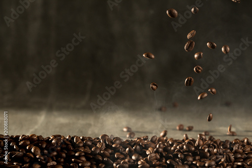 coffee bean aroma drinking in morning for background decoration