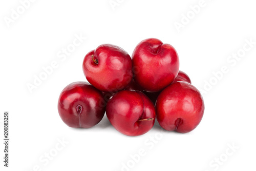 Sweet plums fruit isolated on white background