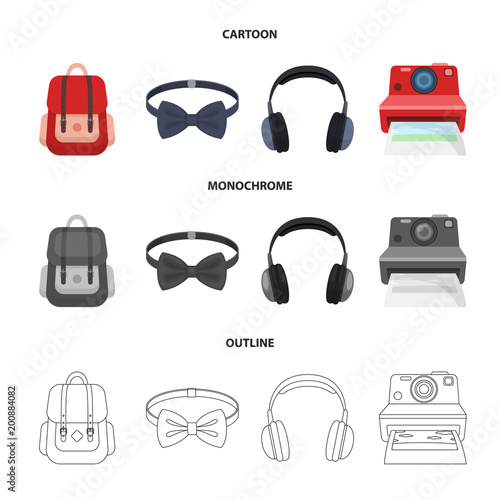 Hipster, fashion, style, subculture .Hipster style set collection icons in cartoon,outline,monochrome style vector symbol stock illustration web.