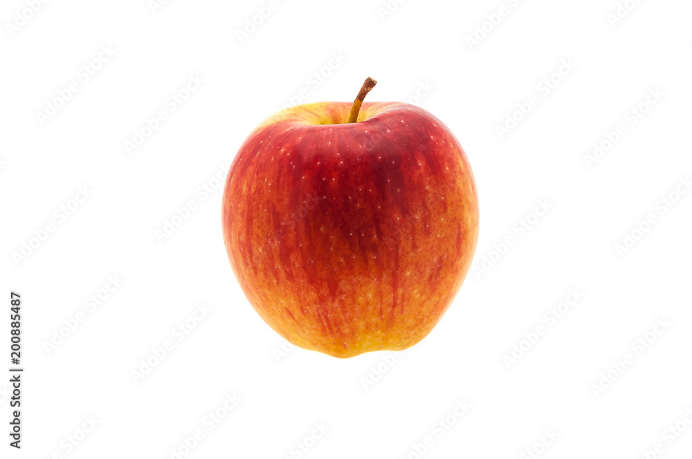 Vivid Single fresh red apple. Isolated on white background. Close-up. Studio photography. Vivid Single fresh red apple. Isolated on white background. Close-up. Studio photography.