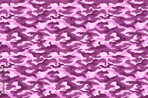 Camouflage texture, pink monochrome. Vector