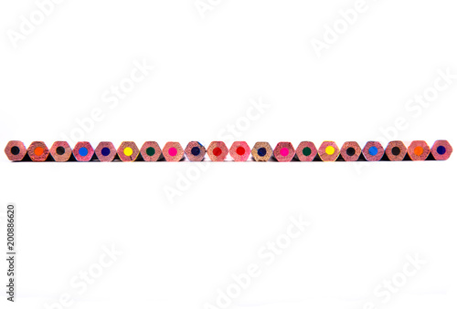Colorful office supplies in white background