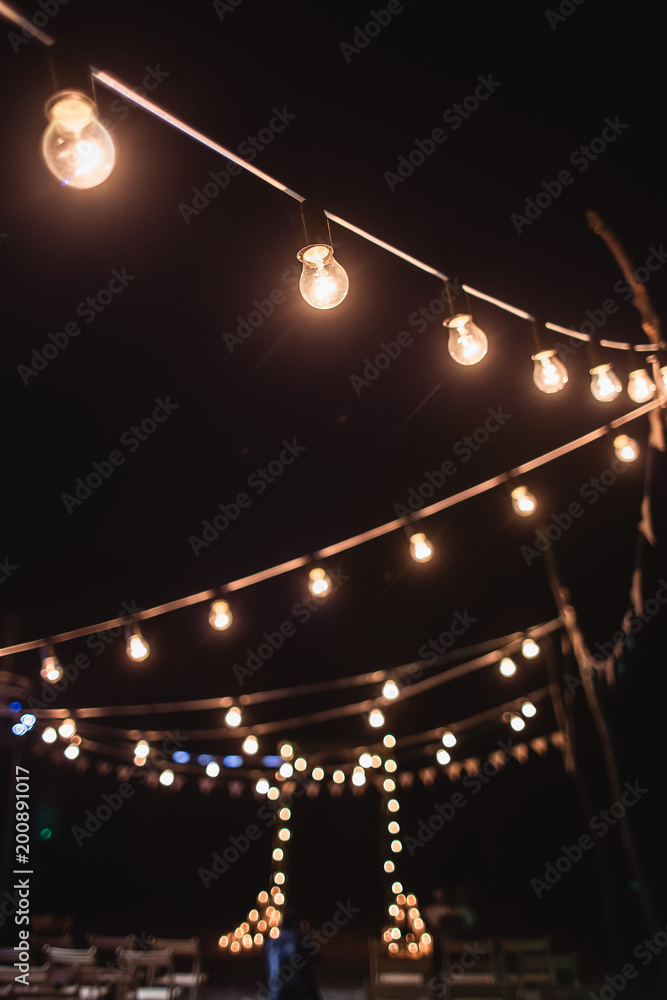 Fototapeta premium A platform with an arch for the night ceremony