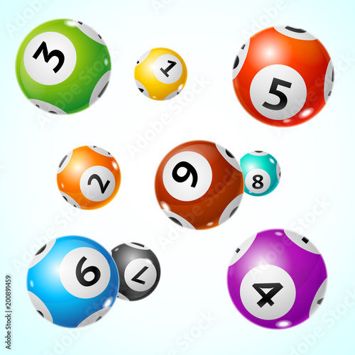 Realistic Detailed 3d Lotto Ball Concept Card Background. Vector