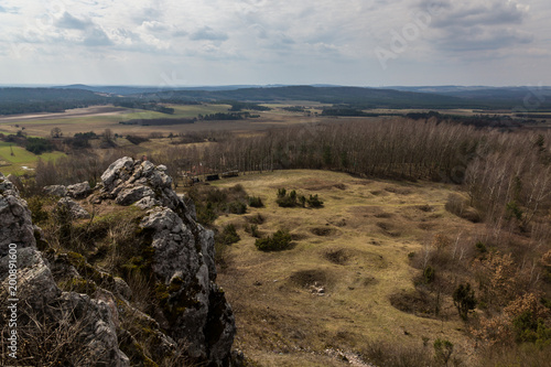 View from Miedzianka peak in Swietokrzyskie Mountains near Kielce  Poland