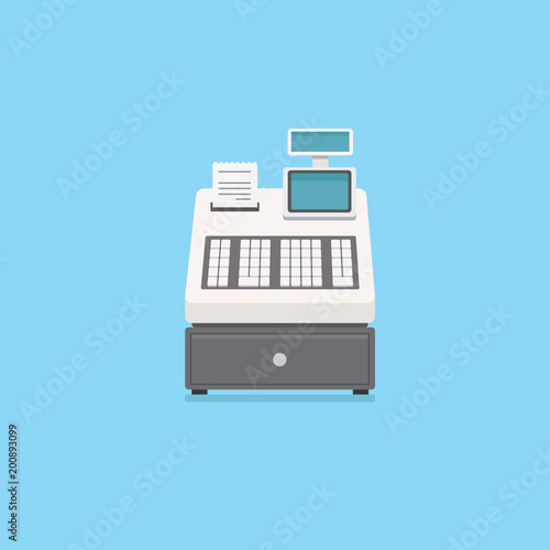Electronic cash register with receipt and money drawer