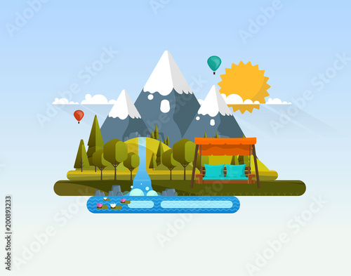 Abstract Vector Landscape Background.