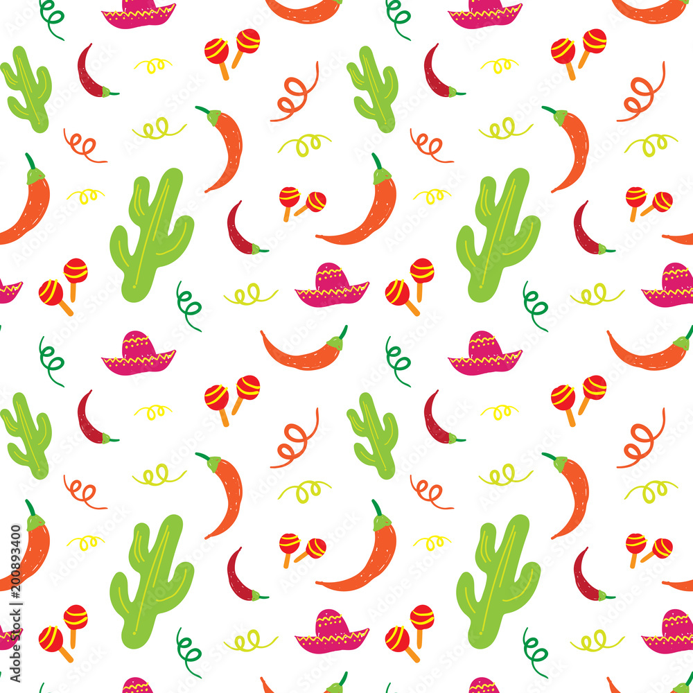 Cinco De Mayo Mexican Holiday Seamless Pattern Cinco De Mayo Mexican Holiday Seamless Pattern