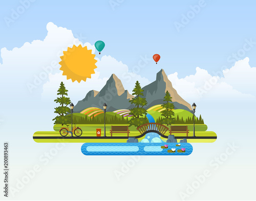 Abstract Vector Landscape Background.