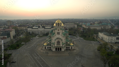 Aerial view of Aleksander Nevsky Cathedral, Sofia, Bulgaria photo