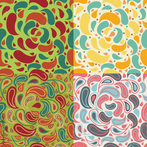 abstract seamless pattern . Set of four illustrations