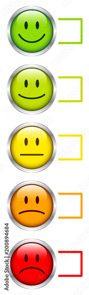 Fototapeta premium 5 Silver Mood Faces Color Boxes