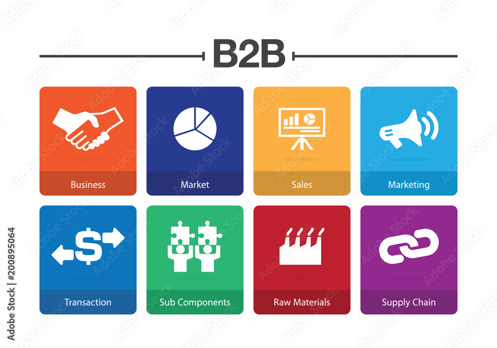 Business To Business Infographic Icon Set Business To Business Infographic Icon Set