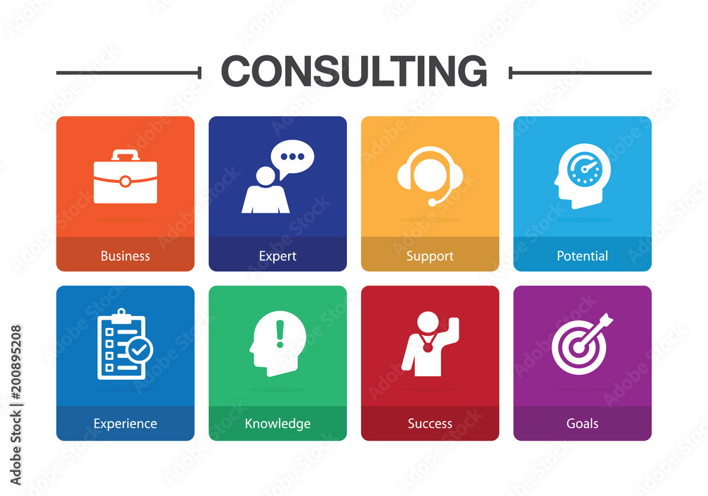 Consulting Infographic Icon Set Consulting Infographic Icon Set