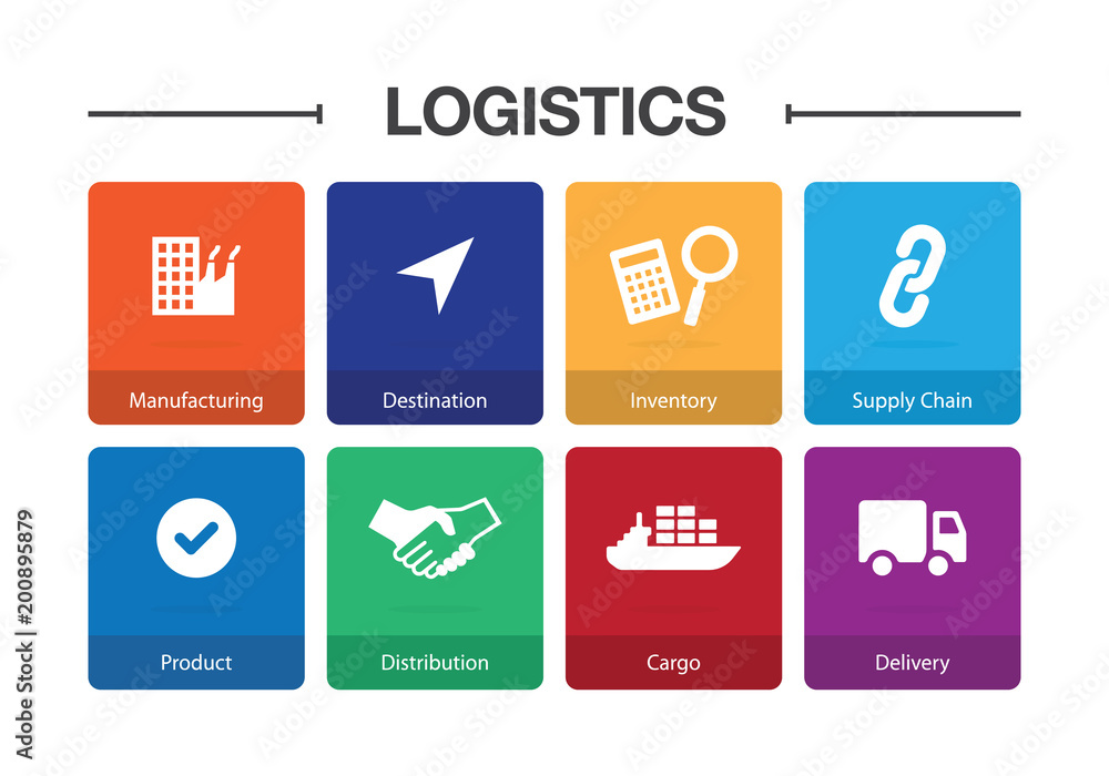 Logistics Infographic Icon Set
