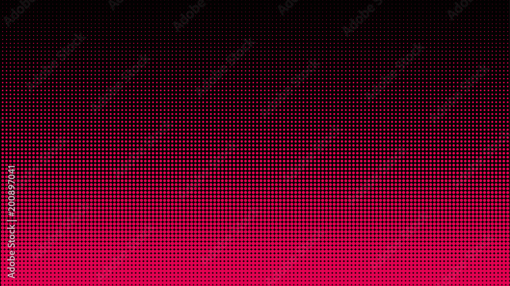 Halftone gradient pattern vertical vector illustration. Pink dark dotted, black halftone texture. Pop Art black pink halftone, comics Background. Background of Art. AI10