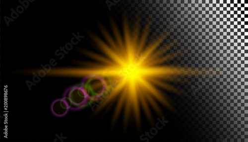 glowing abstract sun burst with digital lens flare.can your adjust the color of the light rays using adjustment layer like Gradient Selective Color, and create sunlight, optical flare