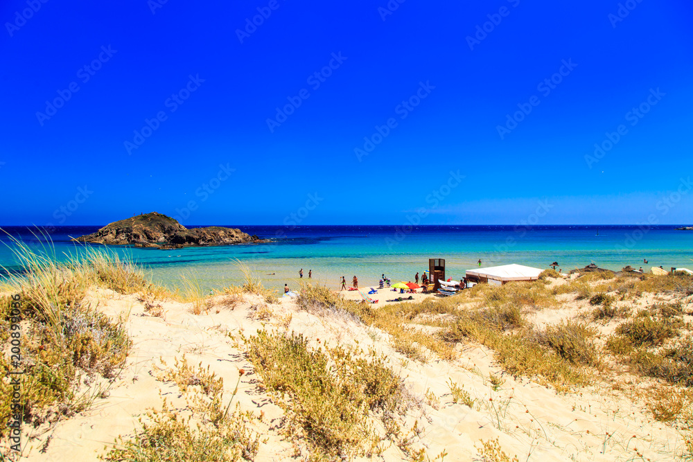 The beach of Chia su Giudeu, Sardinia