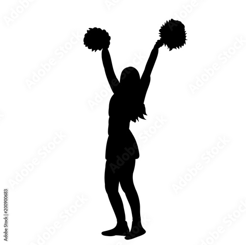  isolated, icon, silhouette girls dances cheerleaders, sports, cheerleading