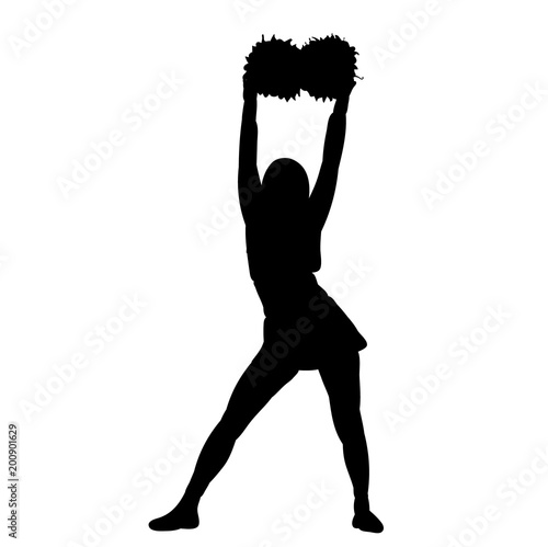  isolated, icon, silhouette girls dances cheerleaders, sports, cheerleading