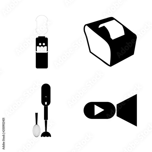 icon Electronic with cash maschine, electric, currency, camera and lens