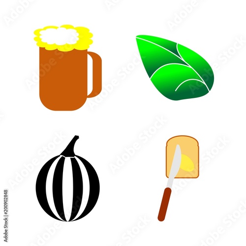 icons about Food with organic, butter, beer, watermelon and vitamin