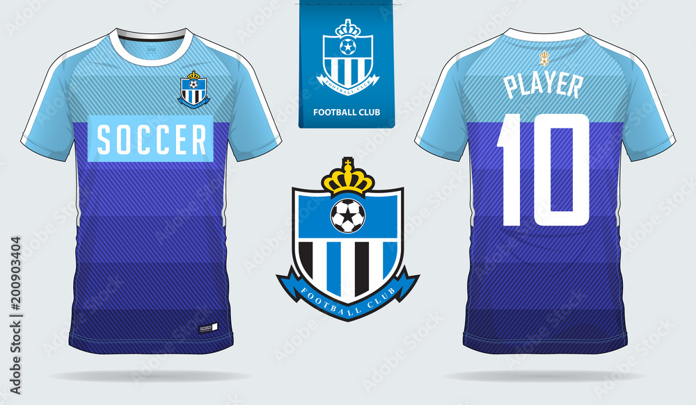 Soccer Jersey Or Football Kit Template For Football Club Blue And