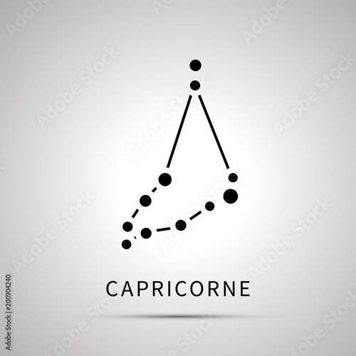 Capricorne constellation simple black icon