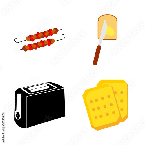 icons about Food with bbq, lunch, tasty, bite and toast