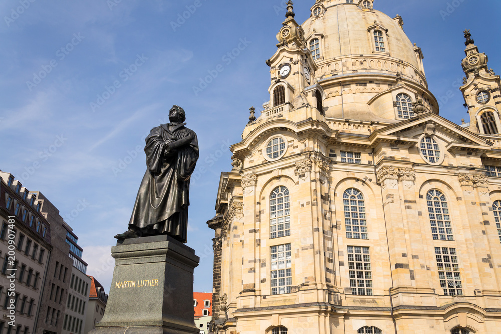 Statue of Martin Luther in front of Frauenkirche, Dresden, Germany
