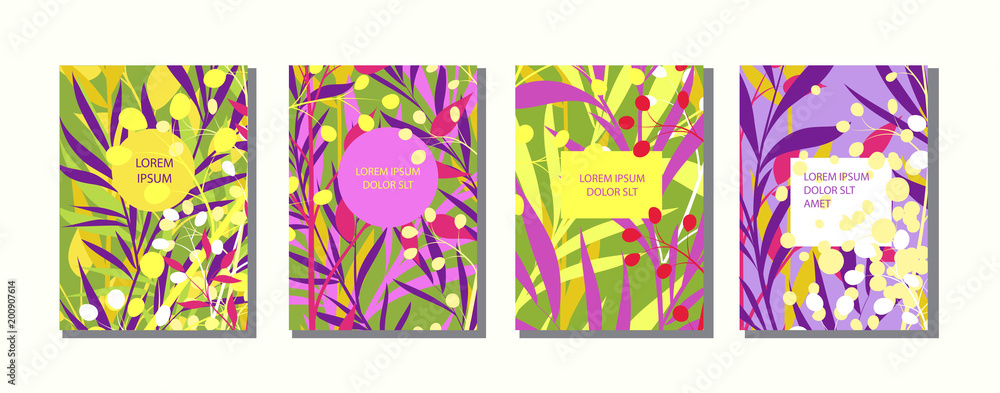 Colorful artistic background with bright blossom. Cover design with floral pattern.It can be used for invitation, 
card, cover book, catalog. Size A4. 