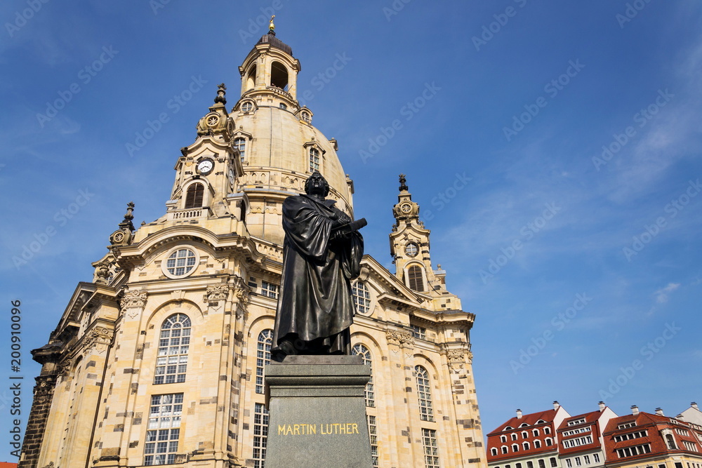 Statue of Martin Luther in front of Frauenkirche, Dresden, Germany