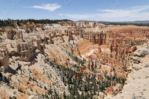 Ausblick auf den Bryce Canyon, rötliche Felslandschaft mit Hoodoos, Sandsteinformationen, Bryce Canyon Nationalpark, Utah, USA, Nordamerika