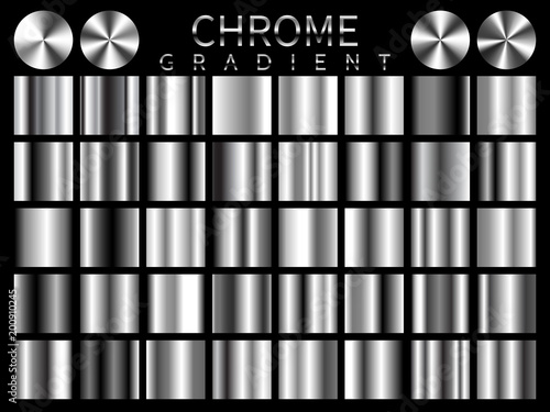 Chrome background texture vector icon seamless pattern. Light, realistic, elegant, shiny, metallic and chrome gradient illustration. Mesh vector. Design for frame, ribbon, coin, abstract photo